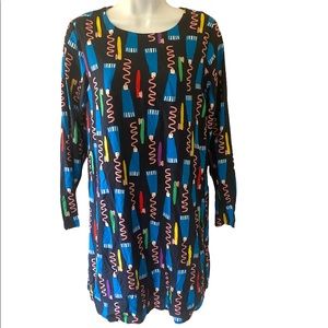 Compania Fantastica Toothbrush Print Dress Size S